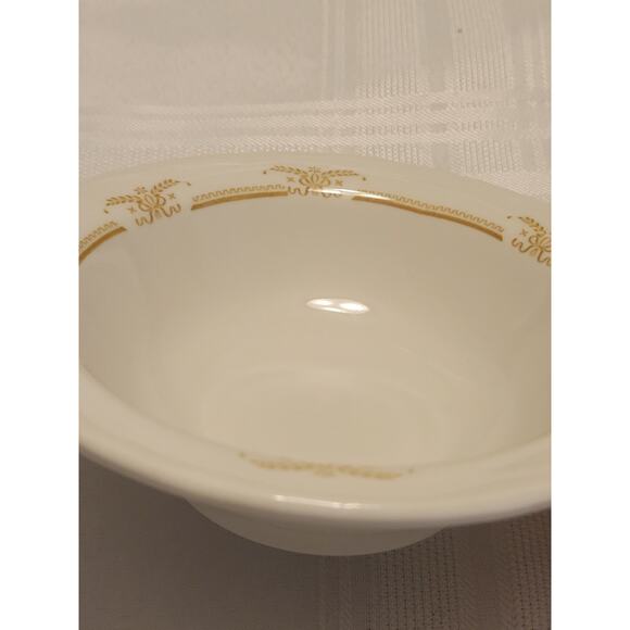 Shenango China USA Bowls Restaurant Ware Heavy White with Golden Band Vintage 2 - Picture 7 of 8